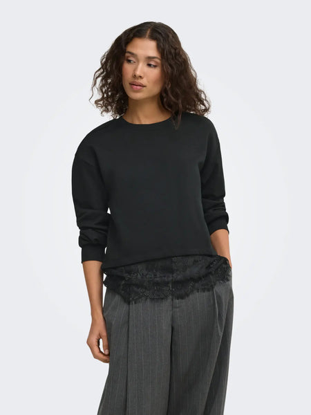Mimi L/S Lace Sweatshirt- Only