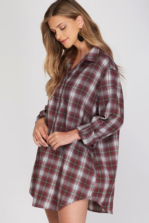 Plaid Tunic Shirt