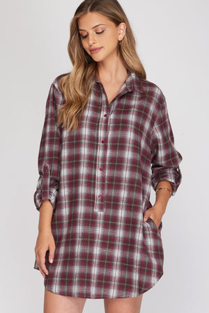 Plaid Tunic Shirt