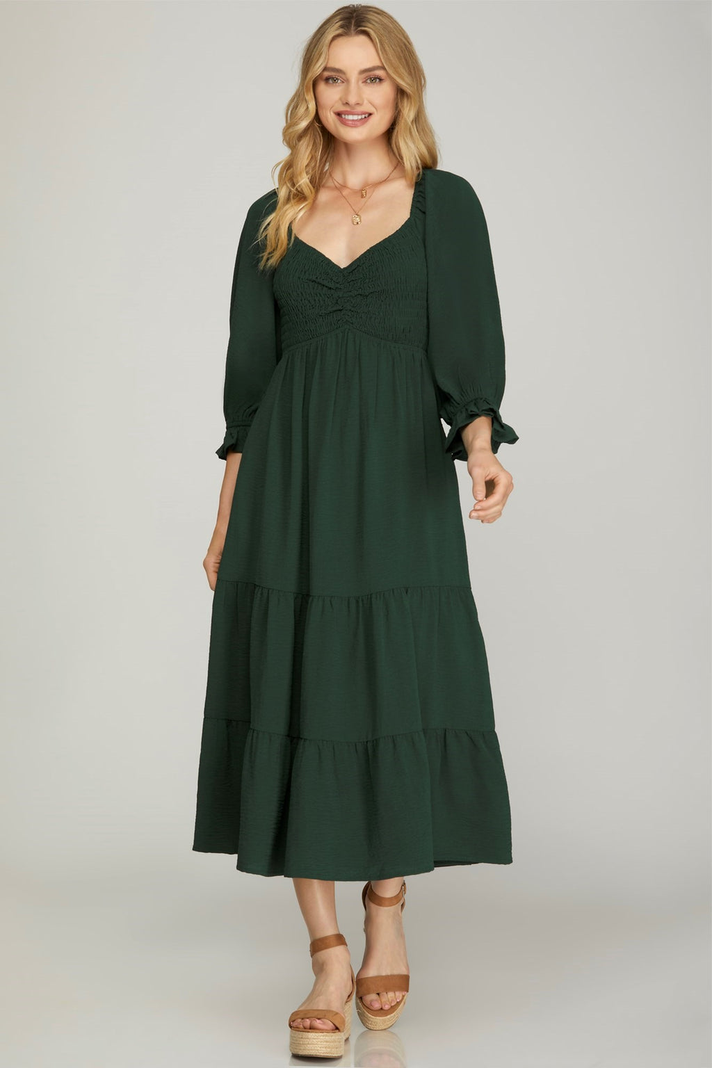 Cassandra Dress-Green - She & Sky