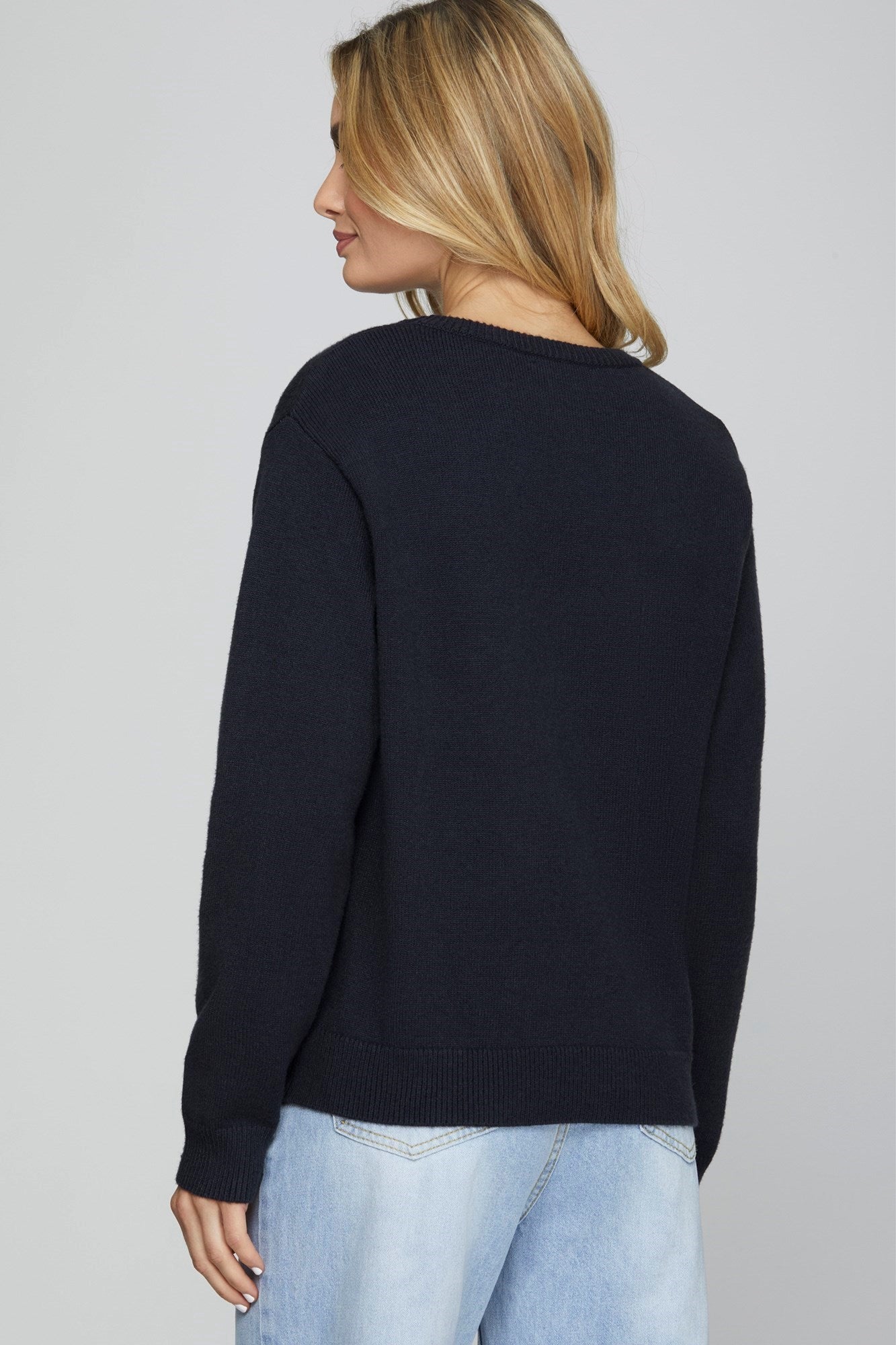 Perfect Bow Sweater- Navy