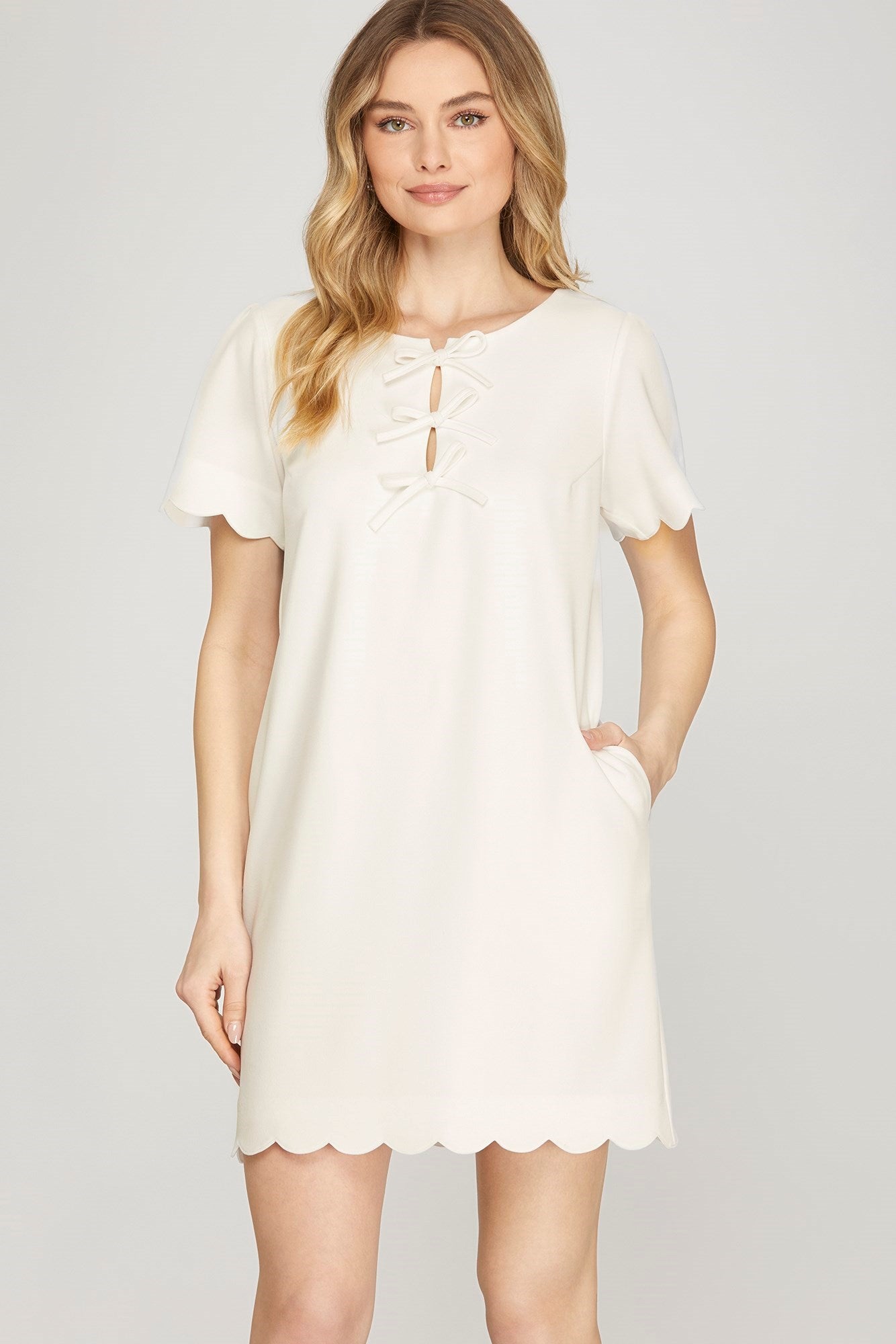 Zelda Bow Dress - White - She & Sky