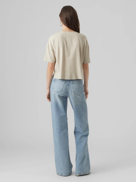 Mymilio Button Top-Natural-Vero Moda - Uforia Muse 