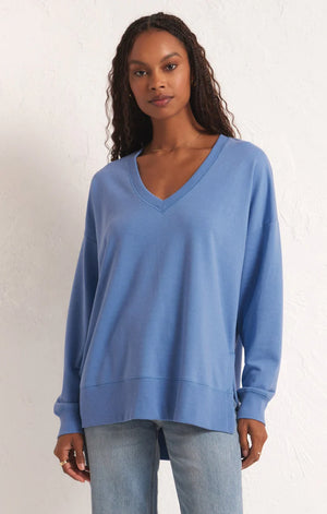 Weekender-V-Neck-Blue- Z Supply