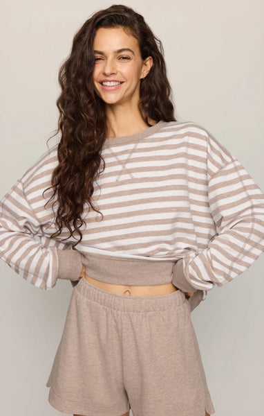 Everyday Striped Crew Sweatshirt