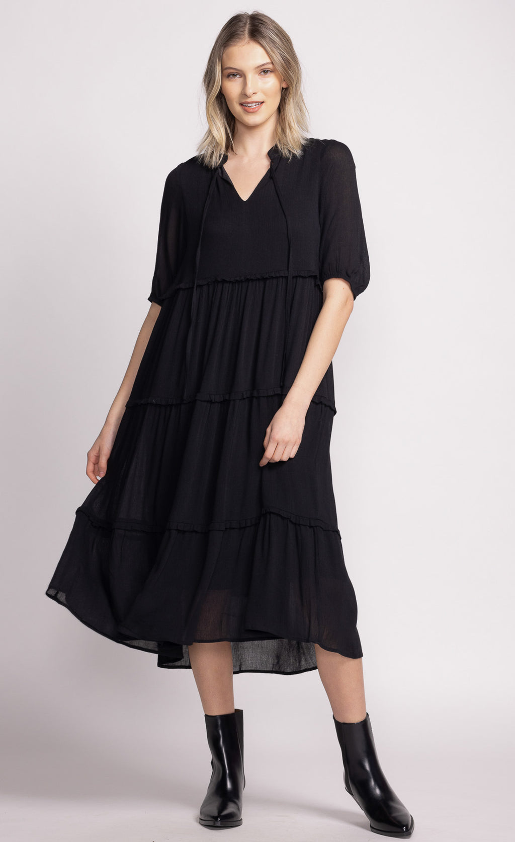 Zoey Dress- Black- Pink Martini