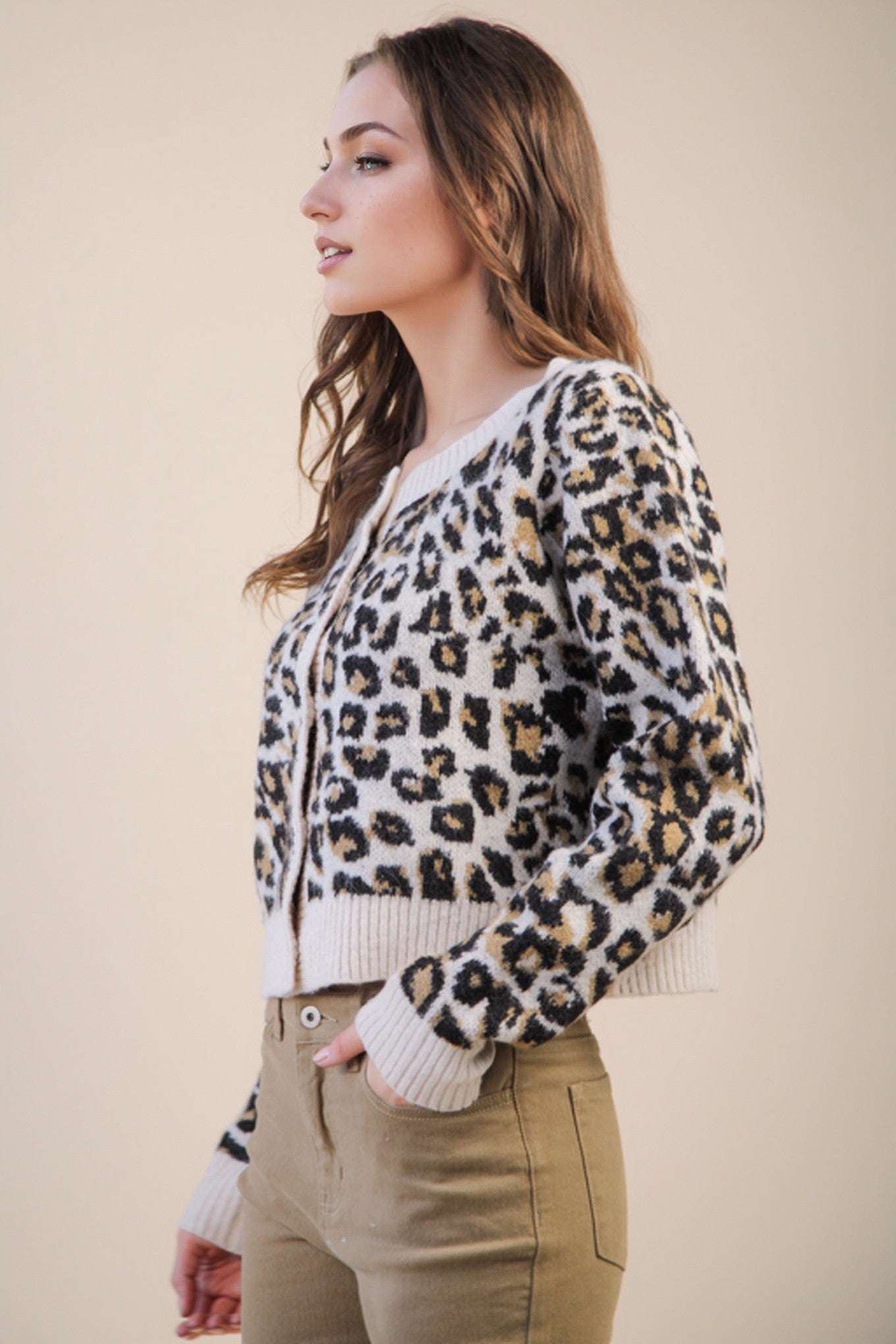Leopard Button Cardi