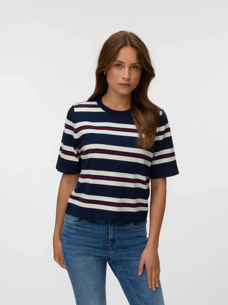 Silje Oversized Pullover-Navy Stripe- Vero Moda - Uforia Muse 