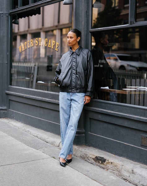 Oversize Bomber Jacket- Brunette