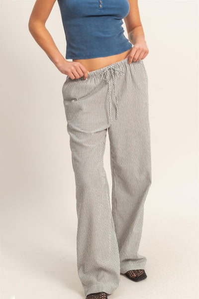 Pinstriped Drawstring Pant