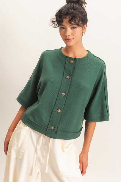 Hunter Button Down Short Sleeve Top
