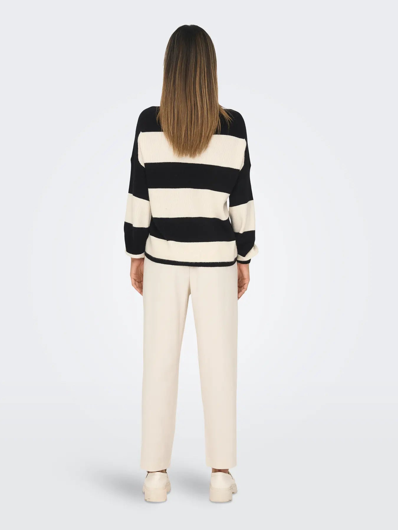Atia Stripe Pullover-BLK-Only