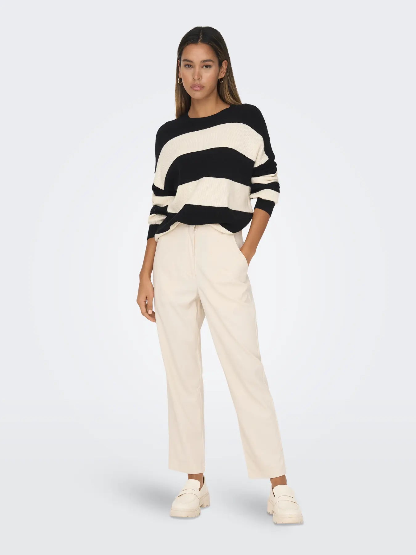 Atia Stripe Pullover-BLK-Only