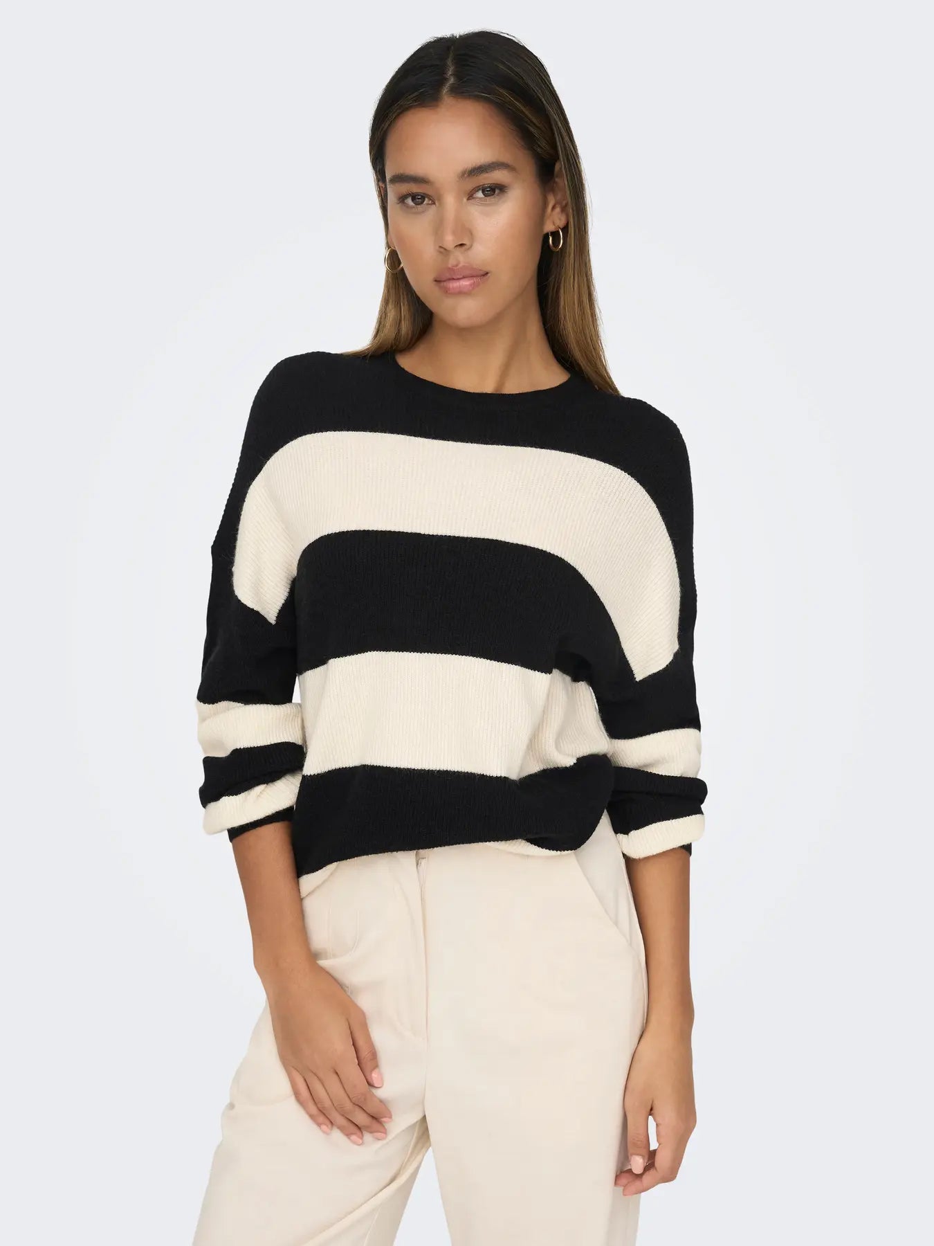 Atia Stripe Pullover-BLK-Only