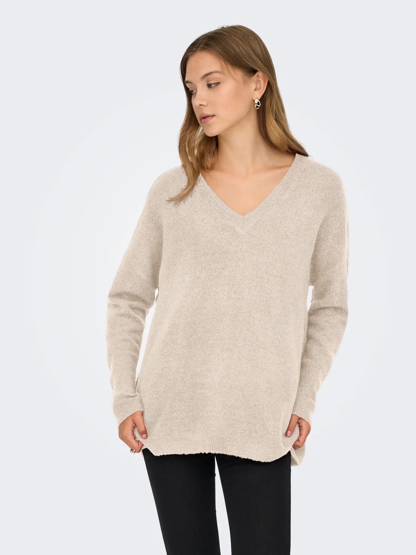 Talio V-Neck Knit-Whitecap-Only