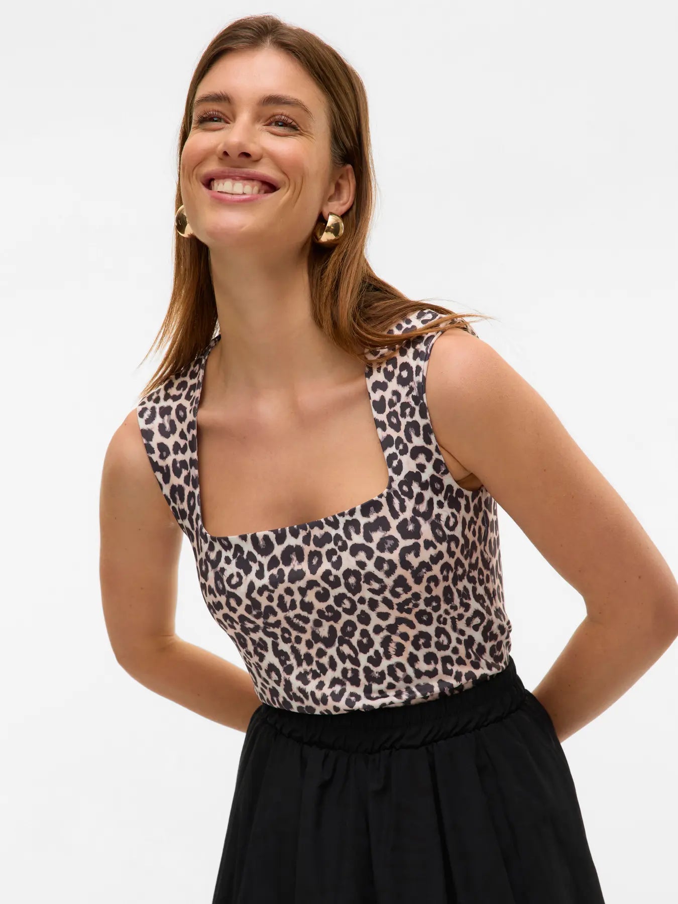 Million Squareneck Top- Leopard -Vero Moda