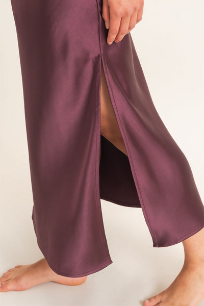 Cherry Satiny Slip Dress - Uforia Muse 