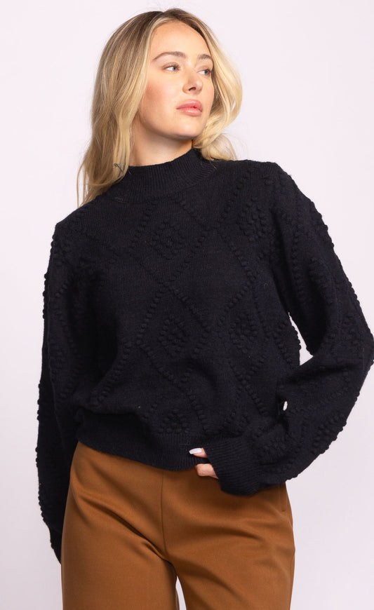 Marisa Sweater-Blk- Pink Martini