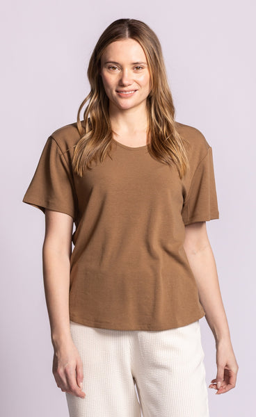 Rhiannon Tee-Brown-Pink Martini - Uforia Muse 