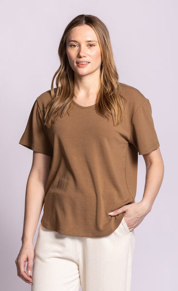 Rhiannon Tee-Brown-Pink Martini - Uforia Muse 