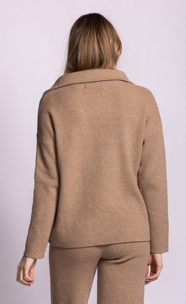 Verity 3/4 Zip Sweater-Pink Martini