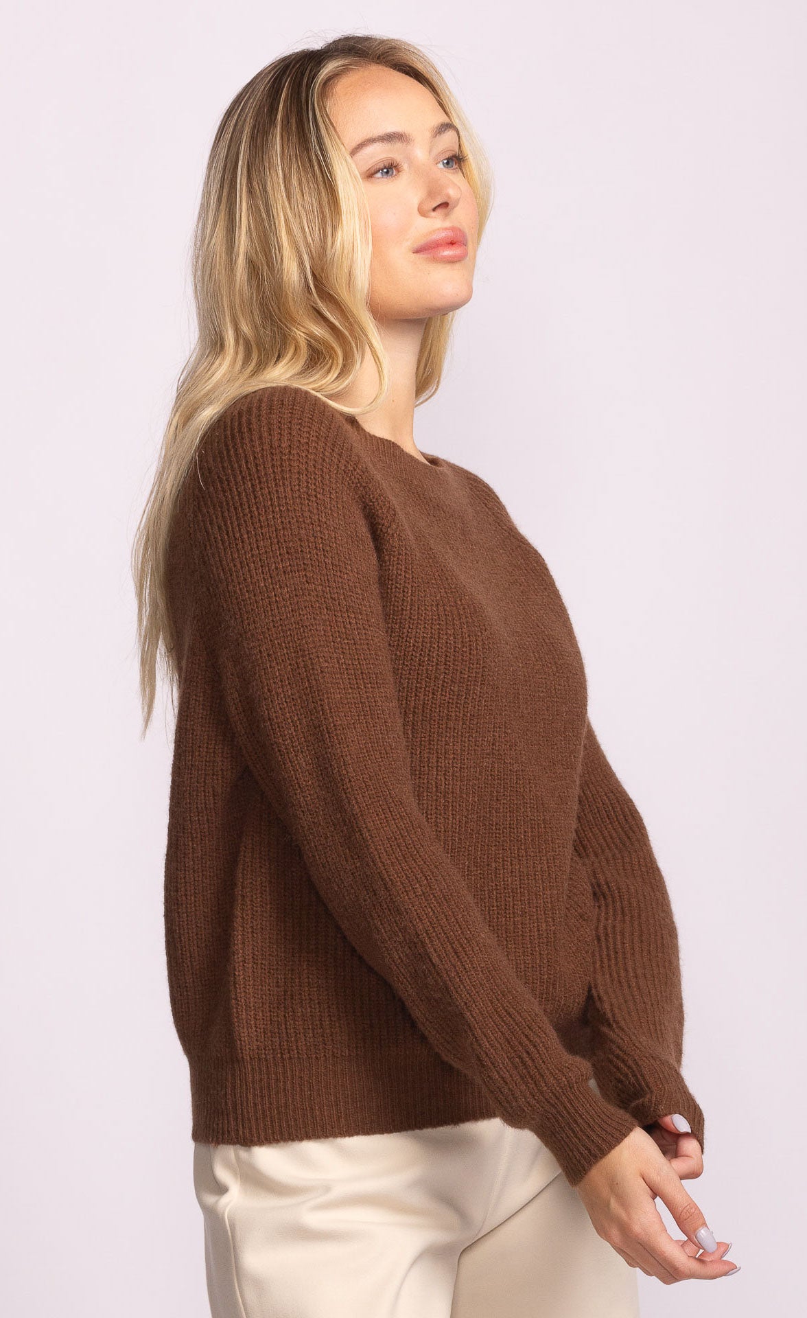 Hempden Sweater-Brown-Pink Martini - Uforia Muse 