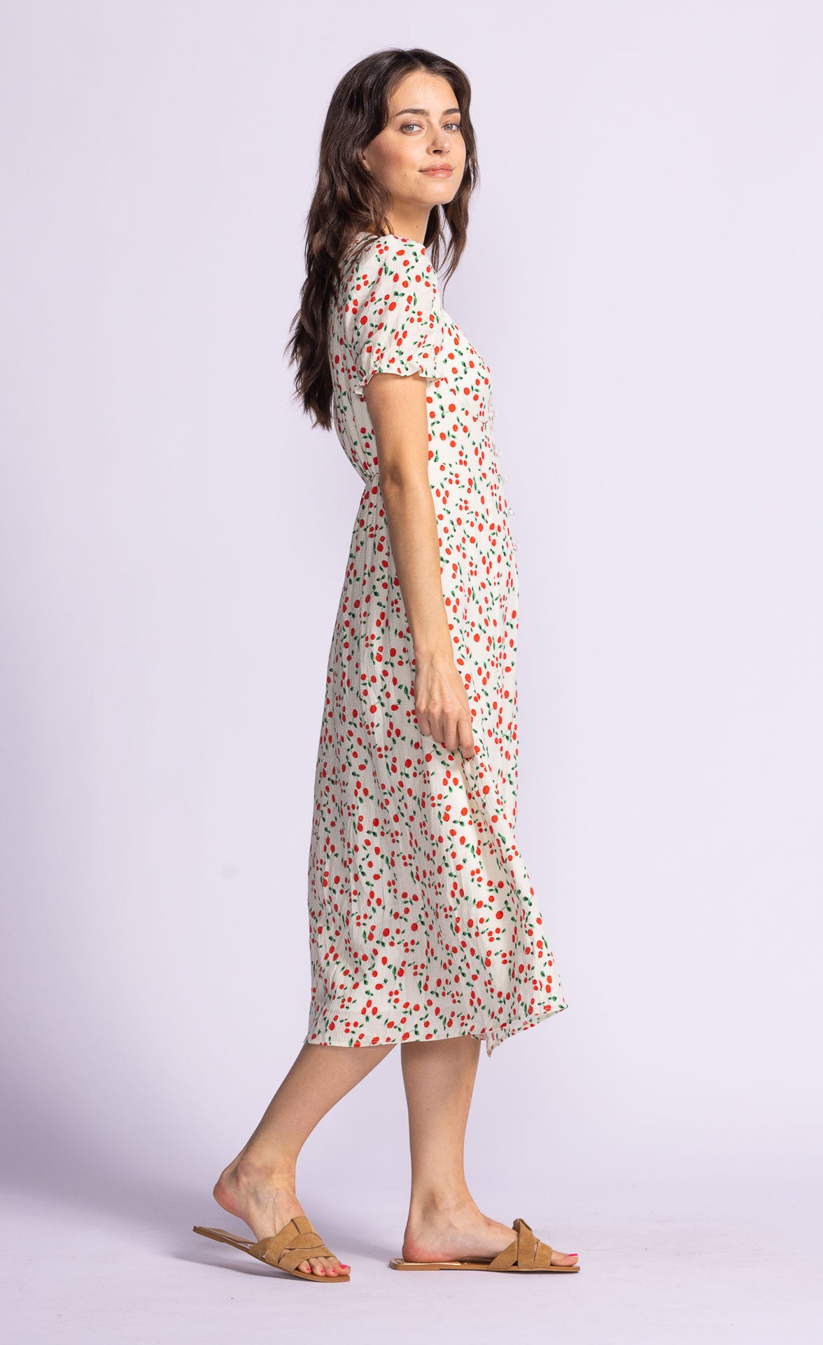 Lala Dress-white- Pink Martini