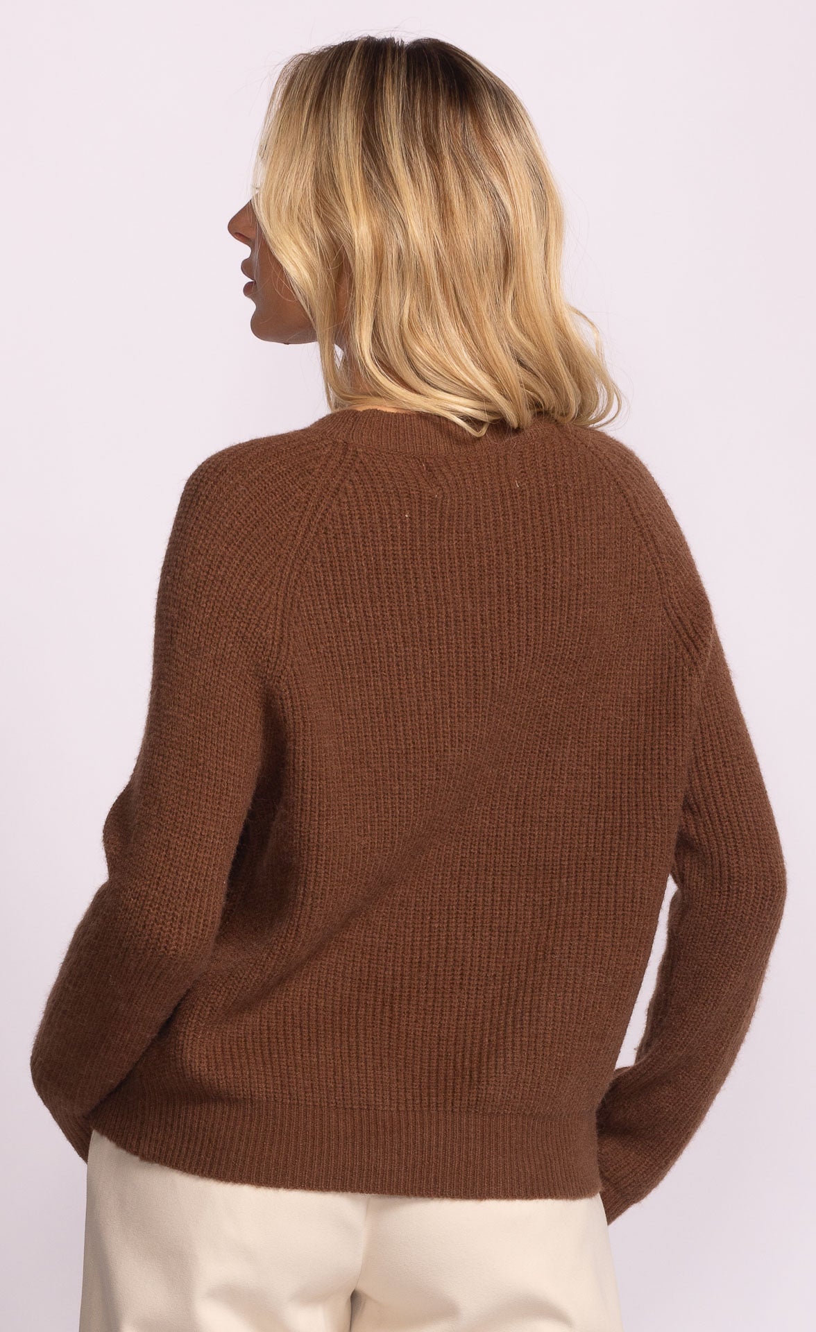 Hempden Sweater-Brown-Pink Martini - Uforia Muse 