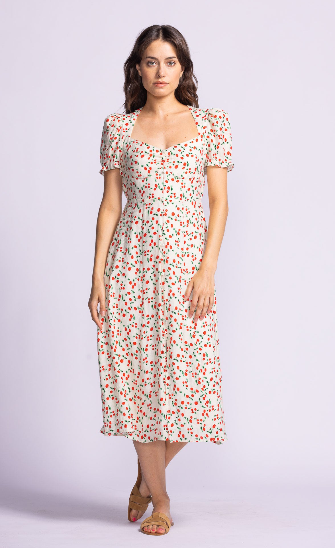 Lala Dress-white- Pink Martini