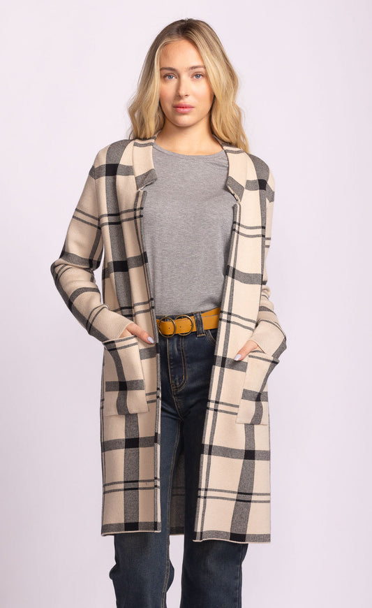 Harmon Cardigan-Beige-Pink Martini