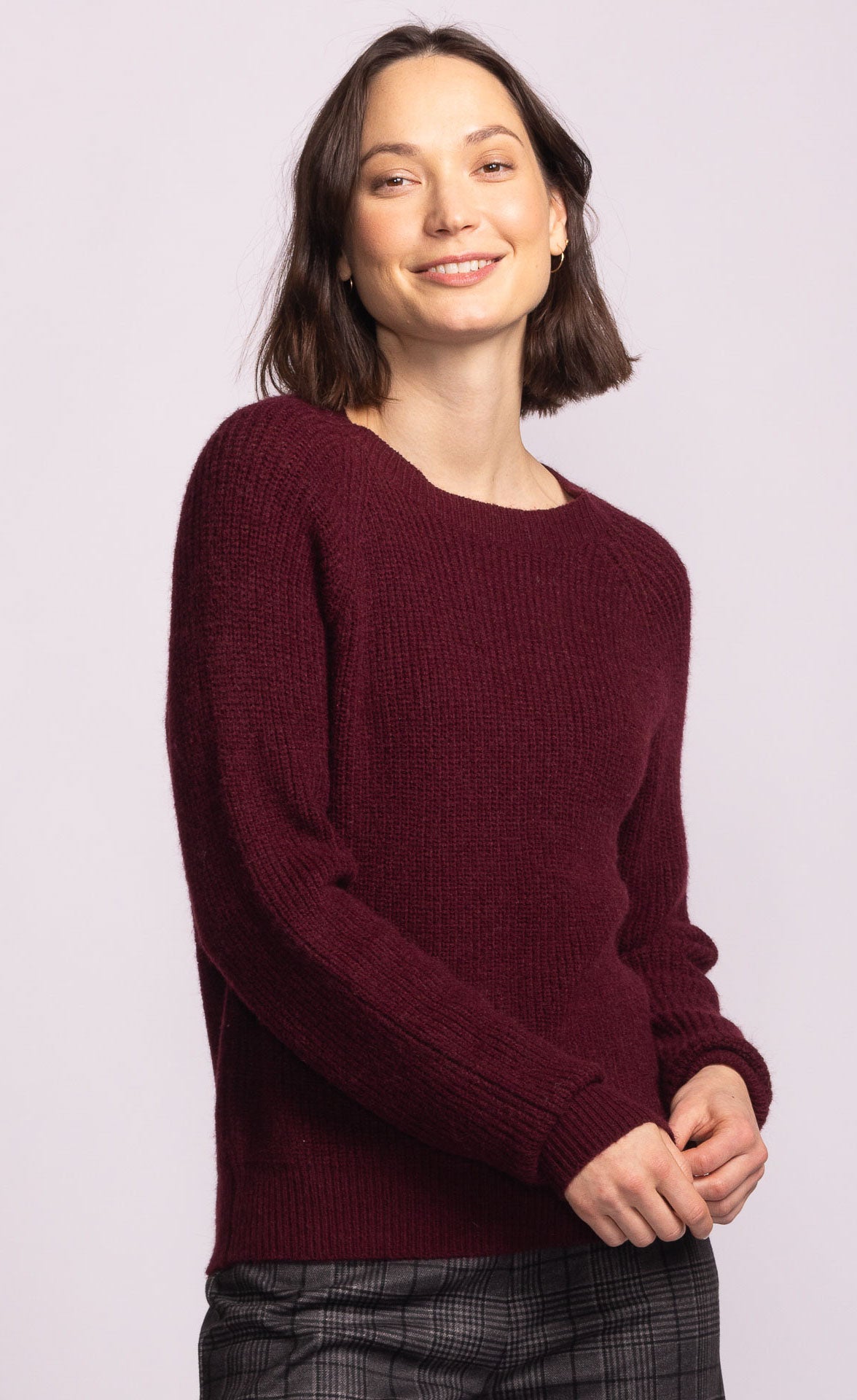 Hempden Sweater- Rust-Pink Martini