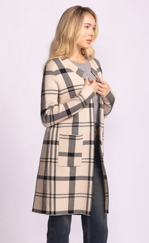 Harmon Cardigan-Beige-Pink Martini
