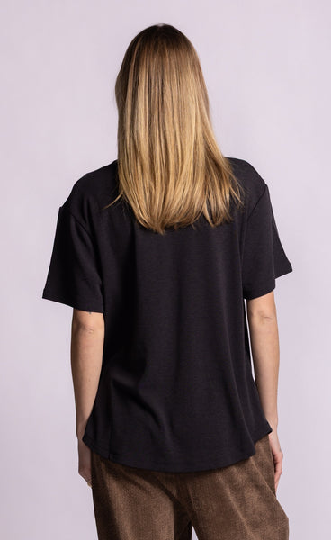 Rhiannon Tee-Charcoal Grey-Pink martini - Uforia Muse 