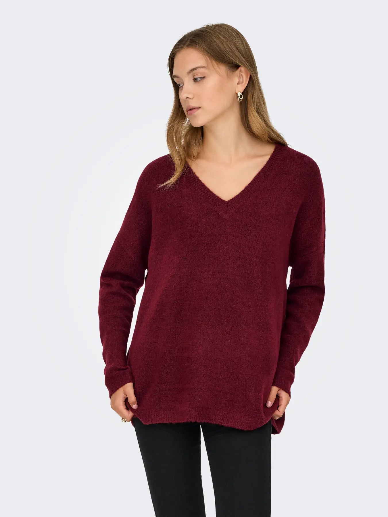 Talio V-Neck Knit- Cab Melange-Only