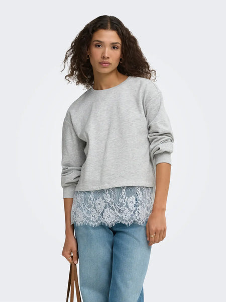 Mimi L/S Lace Sweatshirt- Only