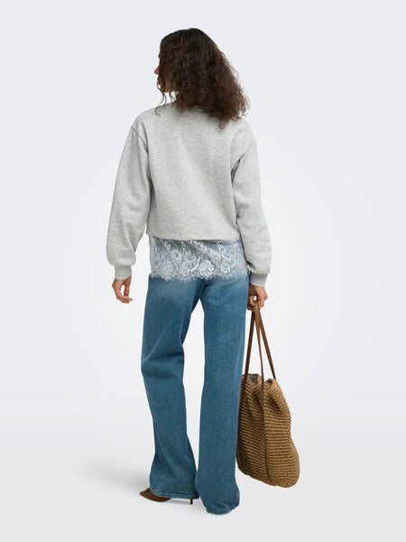 Mimi L/S Lace Sweatshirt- Only