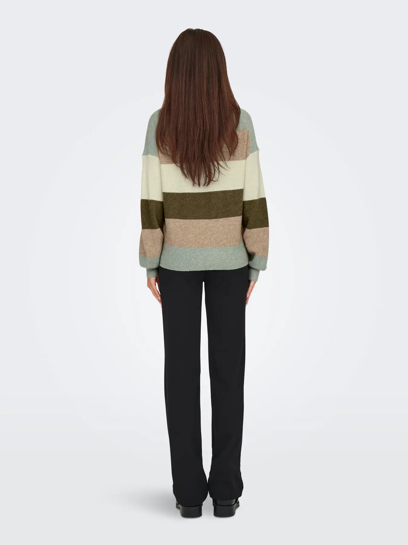 Atia Stripe Pullover-Moss-Only