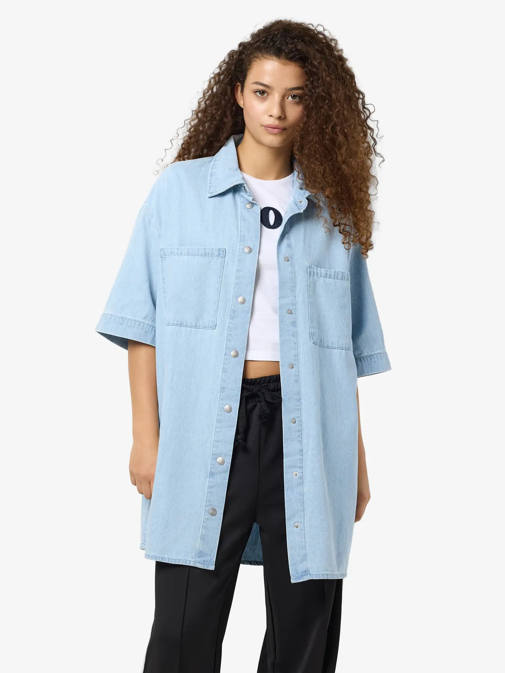 Oversize Denim Shirt Dress- Noisy May