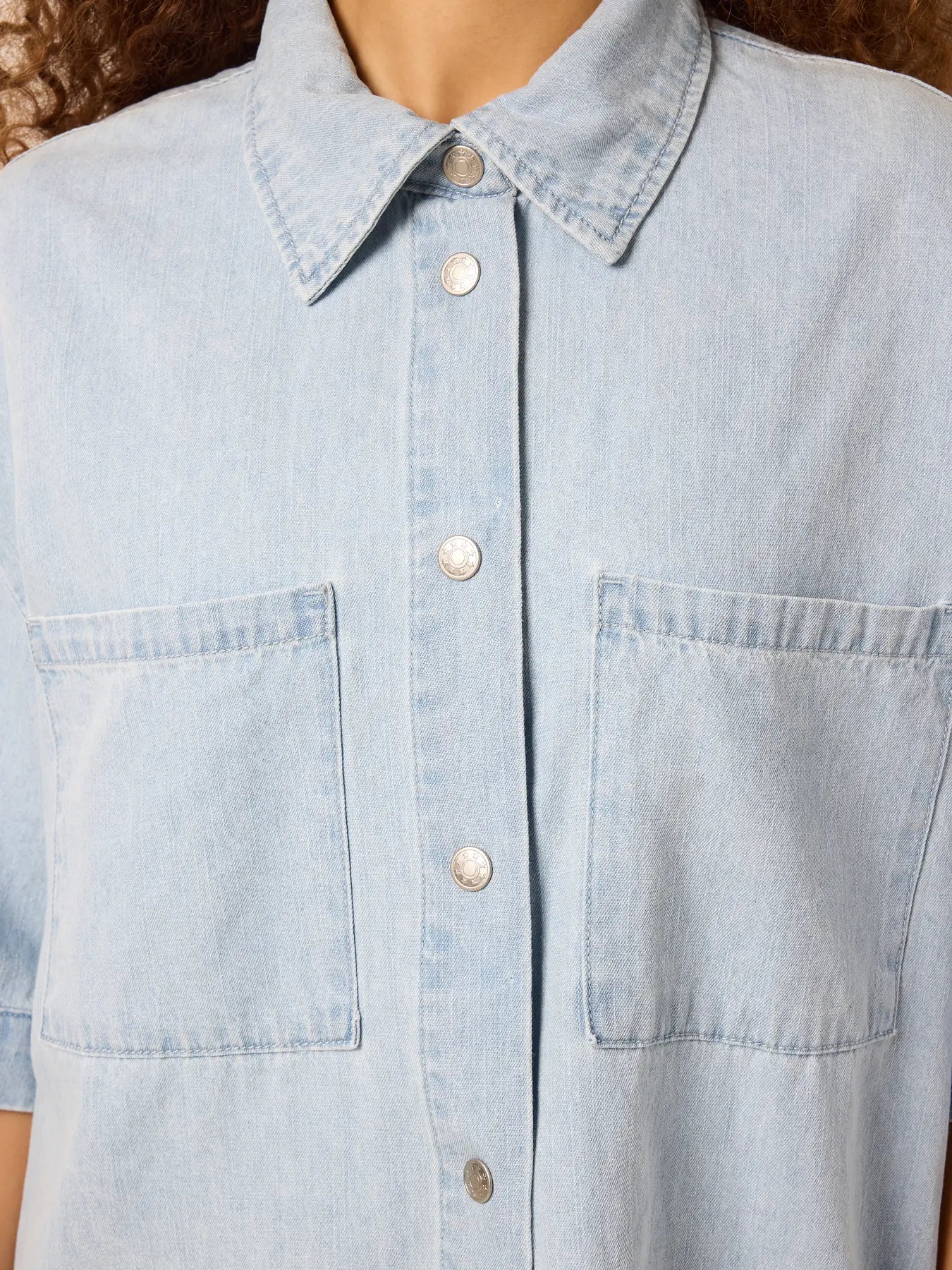 Oversize Denim Shirt Dress- Noisy May