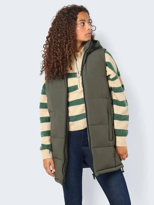 Aurora Hooded Vest-Olive- Noisy May