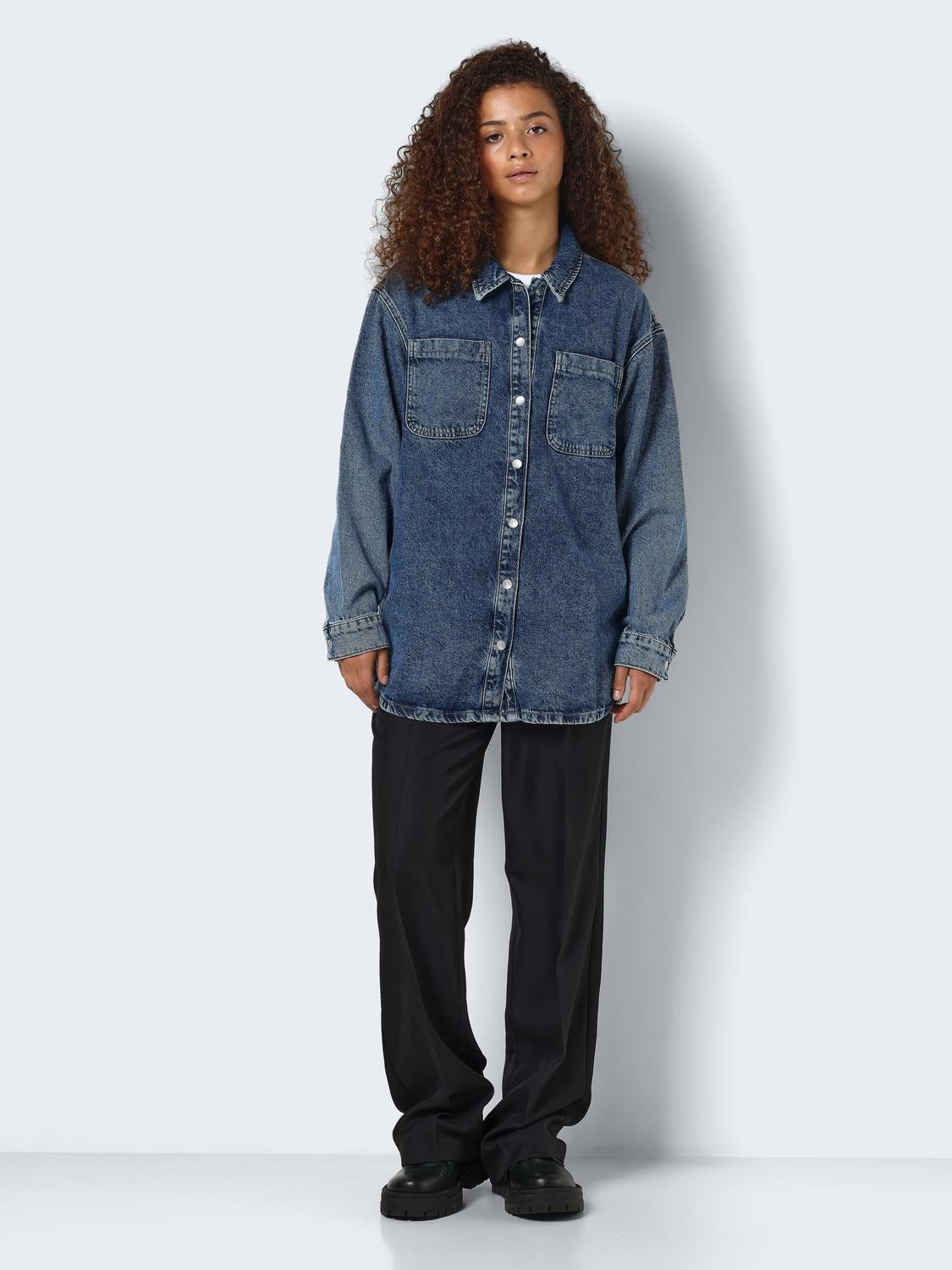 Alva Denim Shirt-Med Blue- Noisy May