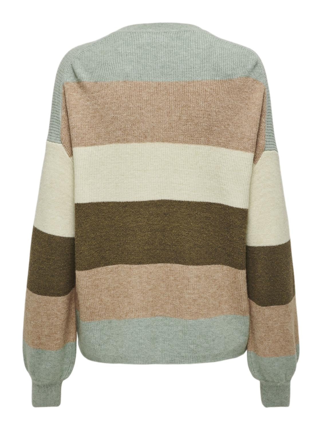 Atia Striped Pullover- Green- Only