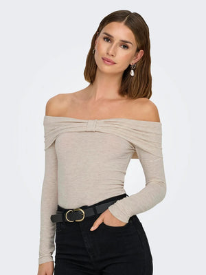 Fayola Off Shoulder L/S Top-Oat- Only