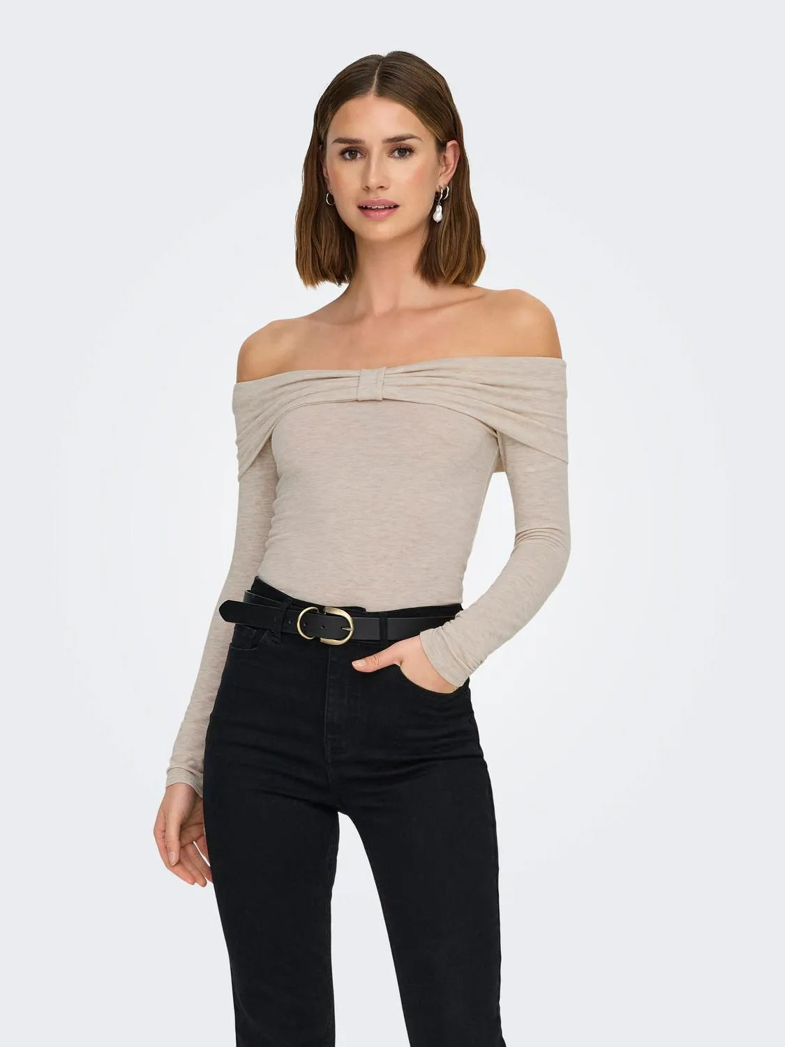 Fayola Off Shoulder L/S Top-Oat- Only