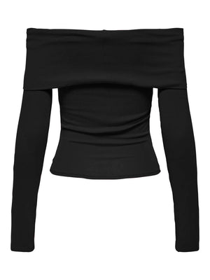 Fayola Off Shoulder L/S Top-BLK-Only