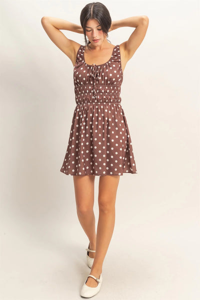 Chocolate Dot Dress - Uforia Muse 