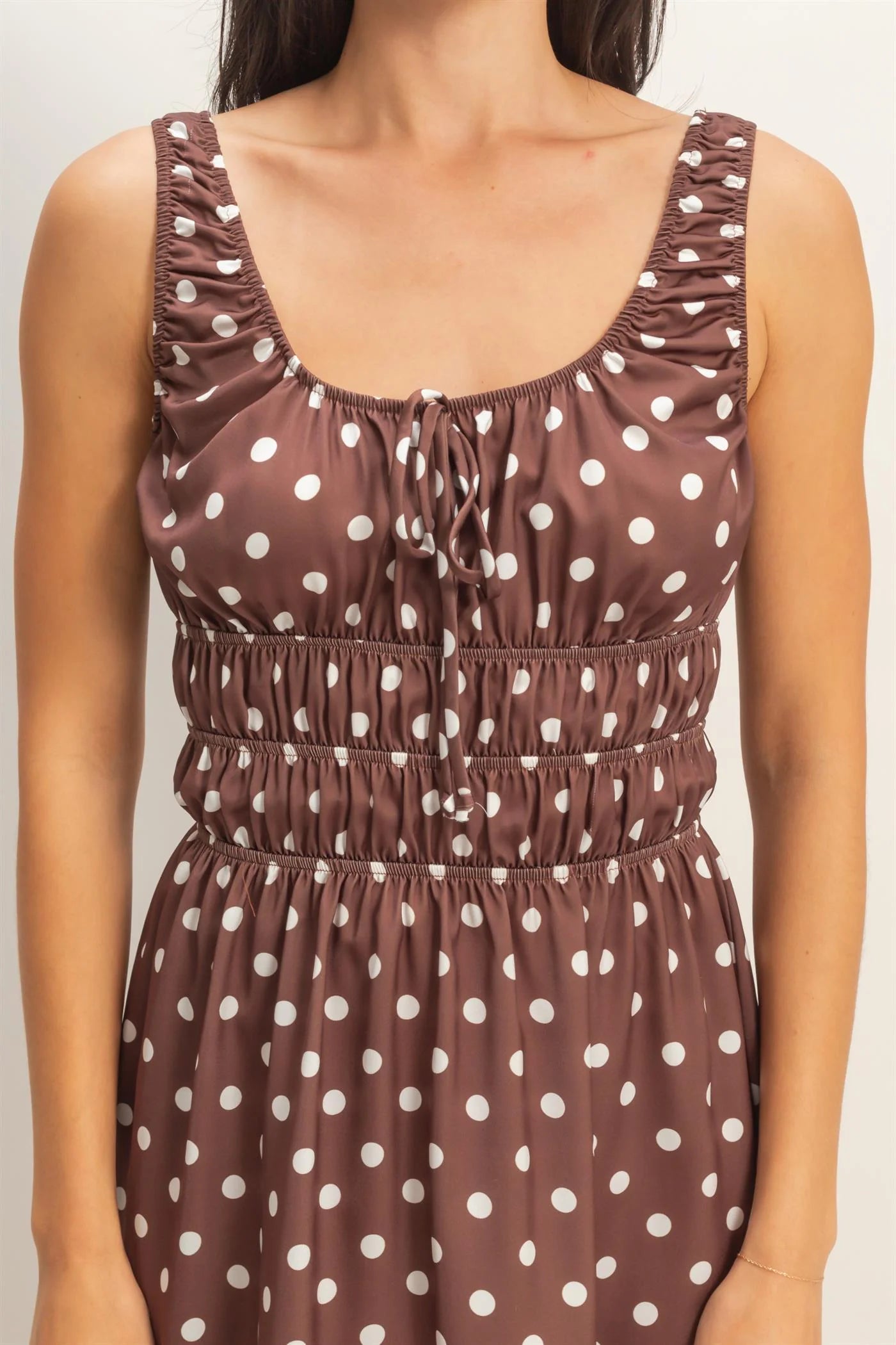 Chocolate Dot Dress - Uforia Muse 