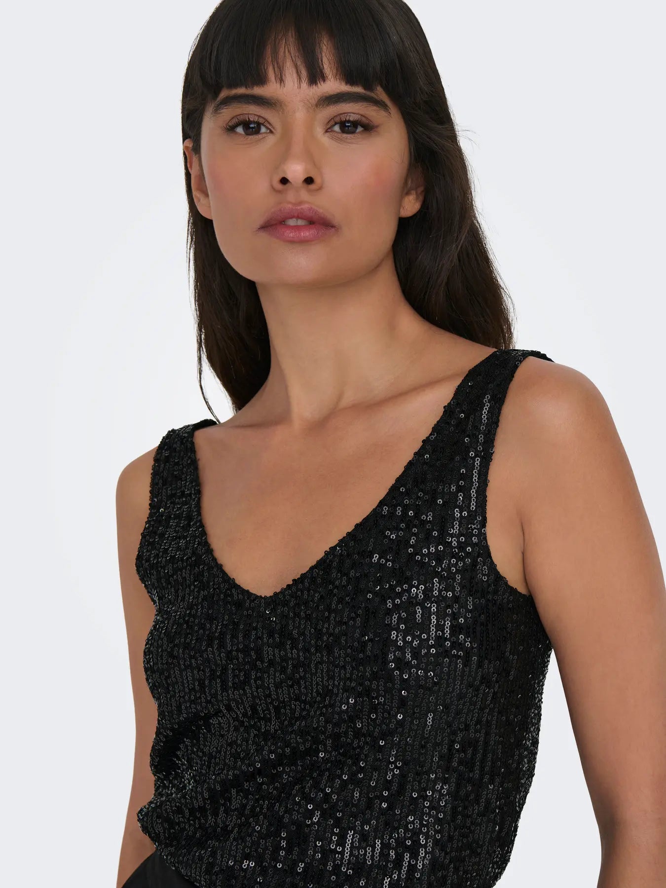 Lana Sequin Tank-Blk-Only