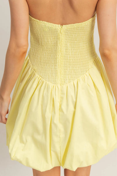 Lemon Bubble Hem Dress - Uforia Muse 