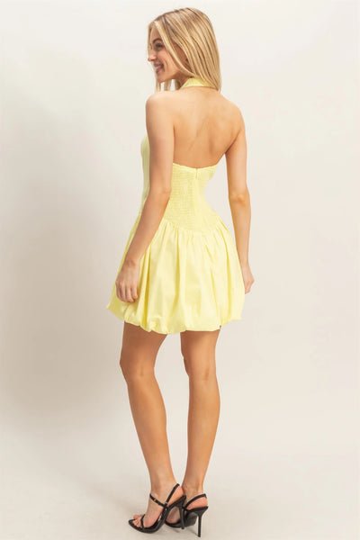 Lemon Bubble Hem Dress - Uforia Muse 